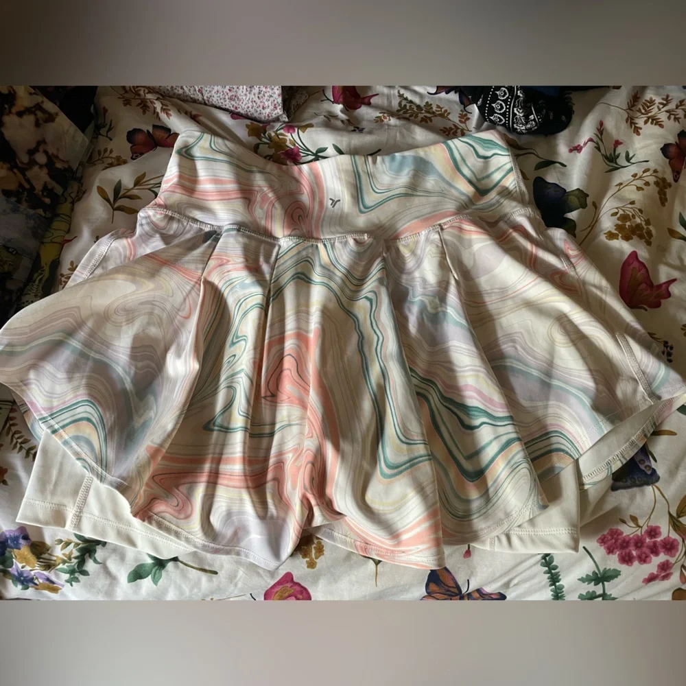 Marble Print Active Skort